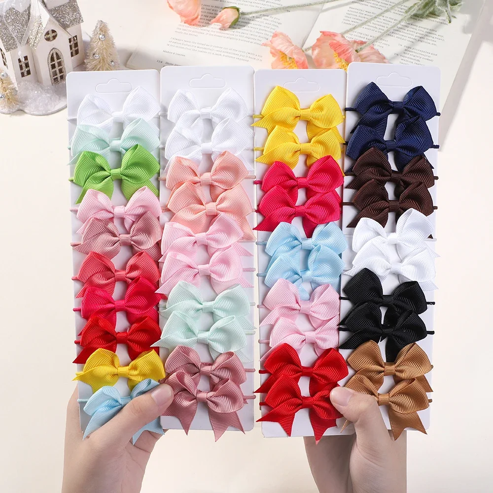 Ribbon Bow Gift - 10Pcs Bows Elastic Hair rubber band