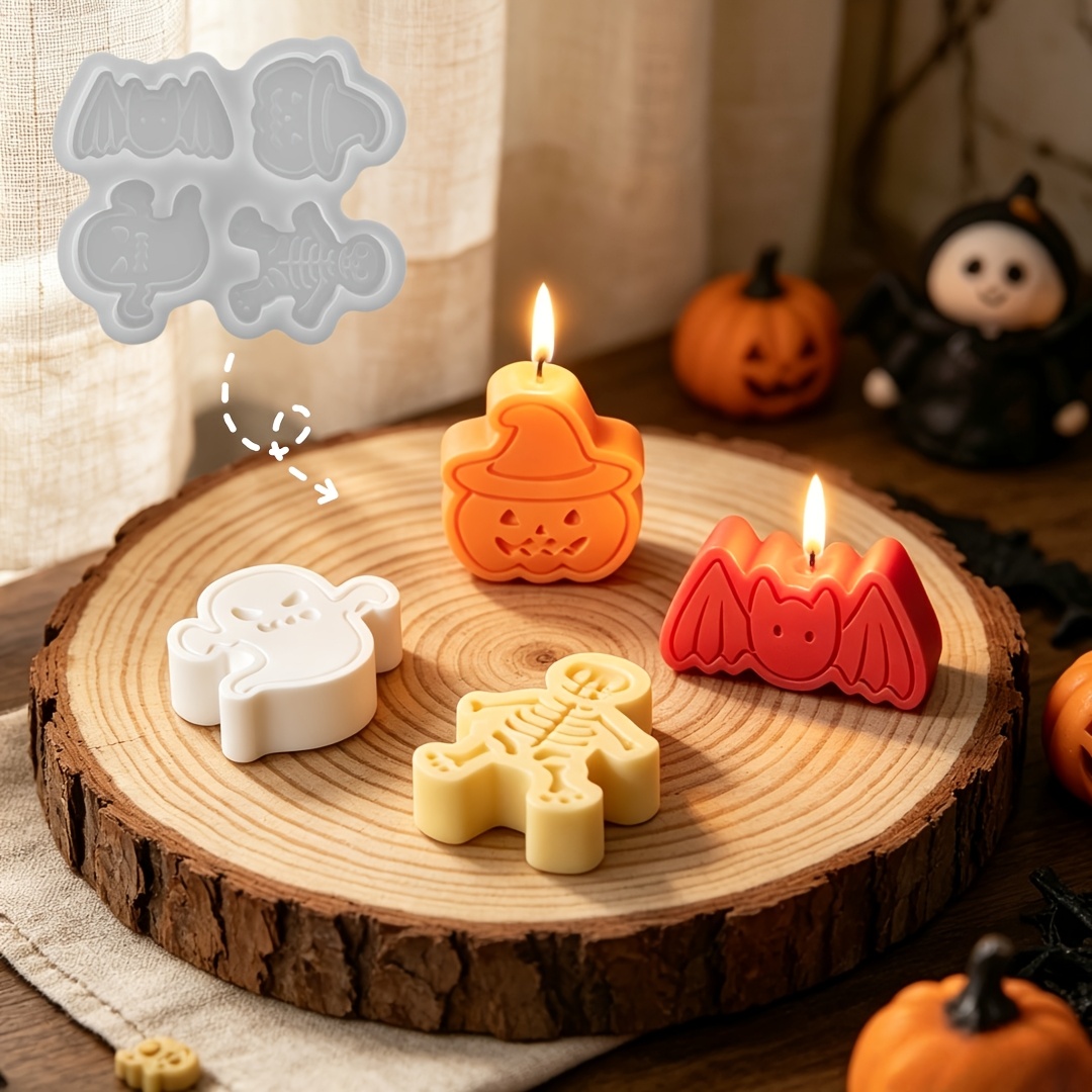 Holiday Candle Set - 4-cavity silicone resin mold set for