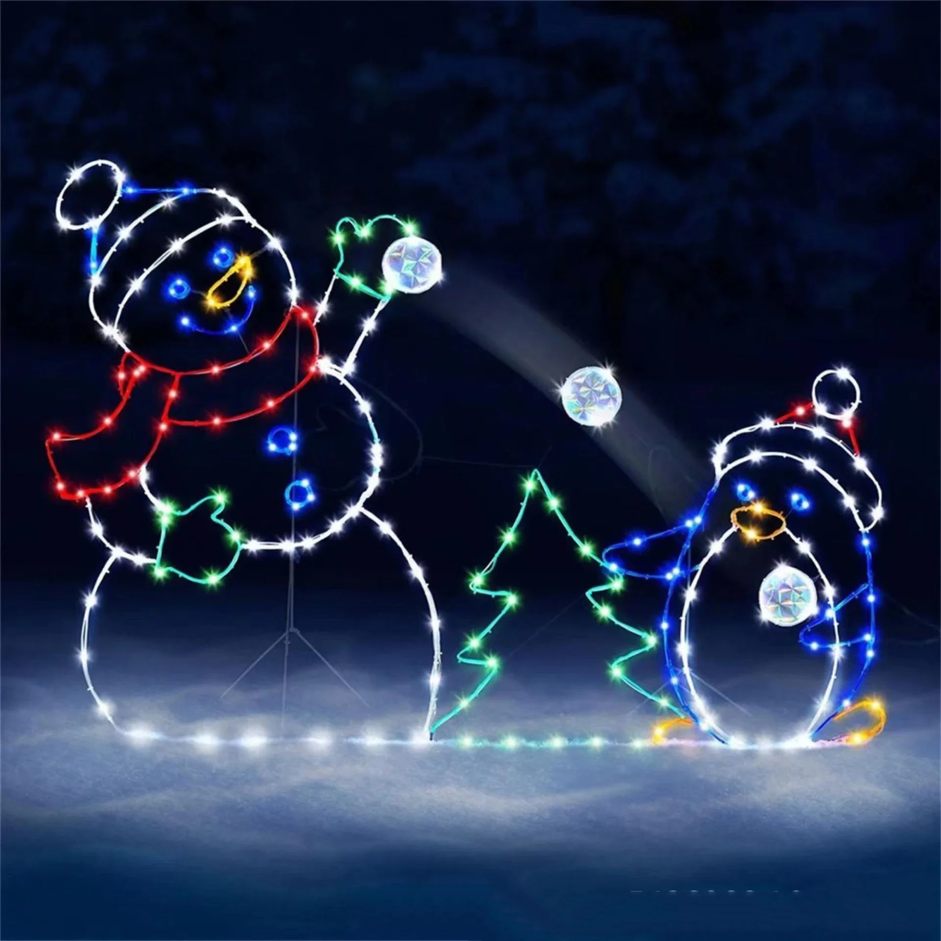 Animated Snowball Light LED Gl - Christmas Lights Outdoor 评论和价格
