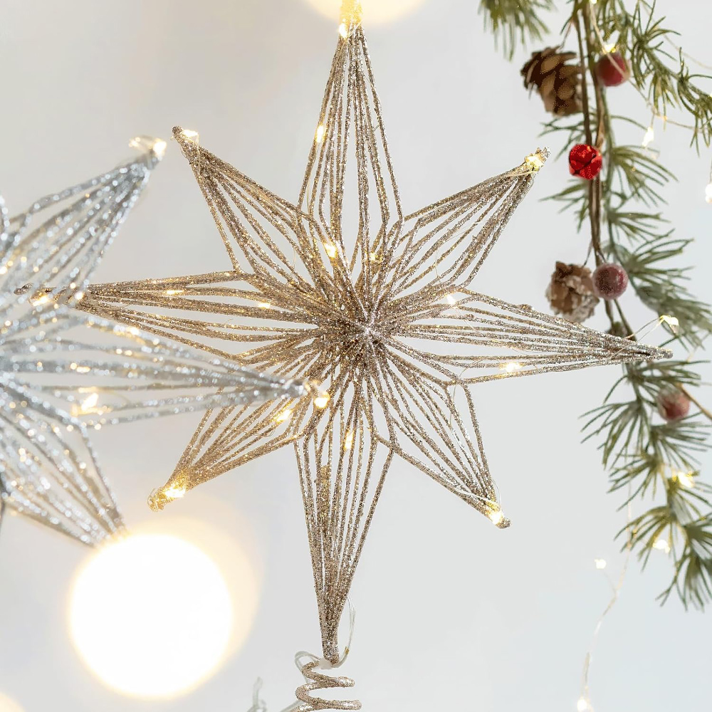 30cm Led Star Christmas Tree T - Star Tree Topper 评论和价格