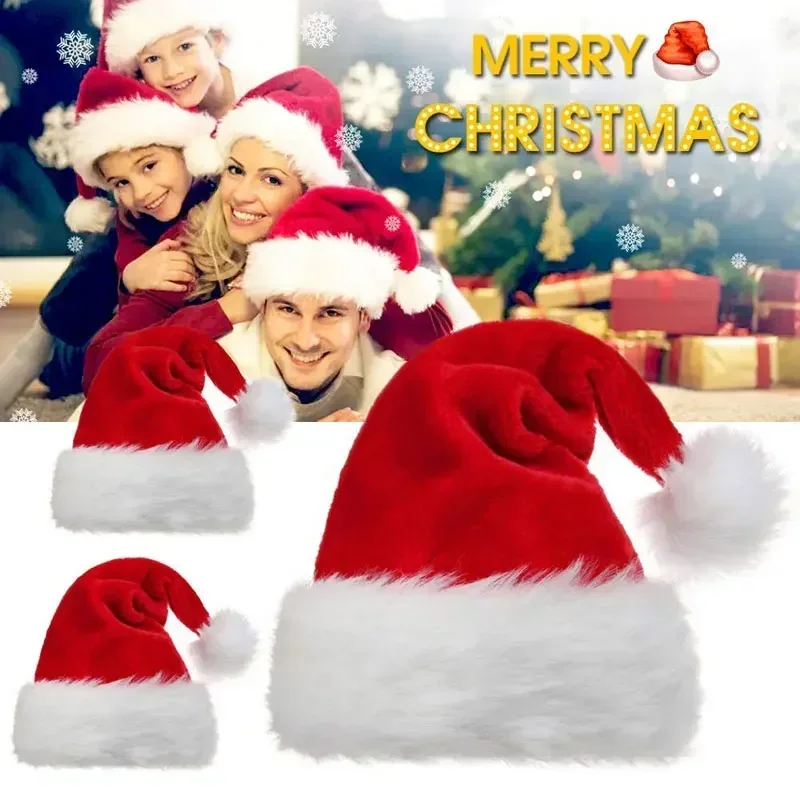 5/1PCS Christmas Hat Plush Adu - Santa Hat Plush 评论和价格