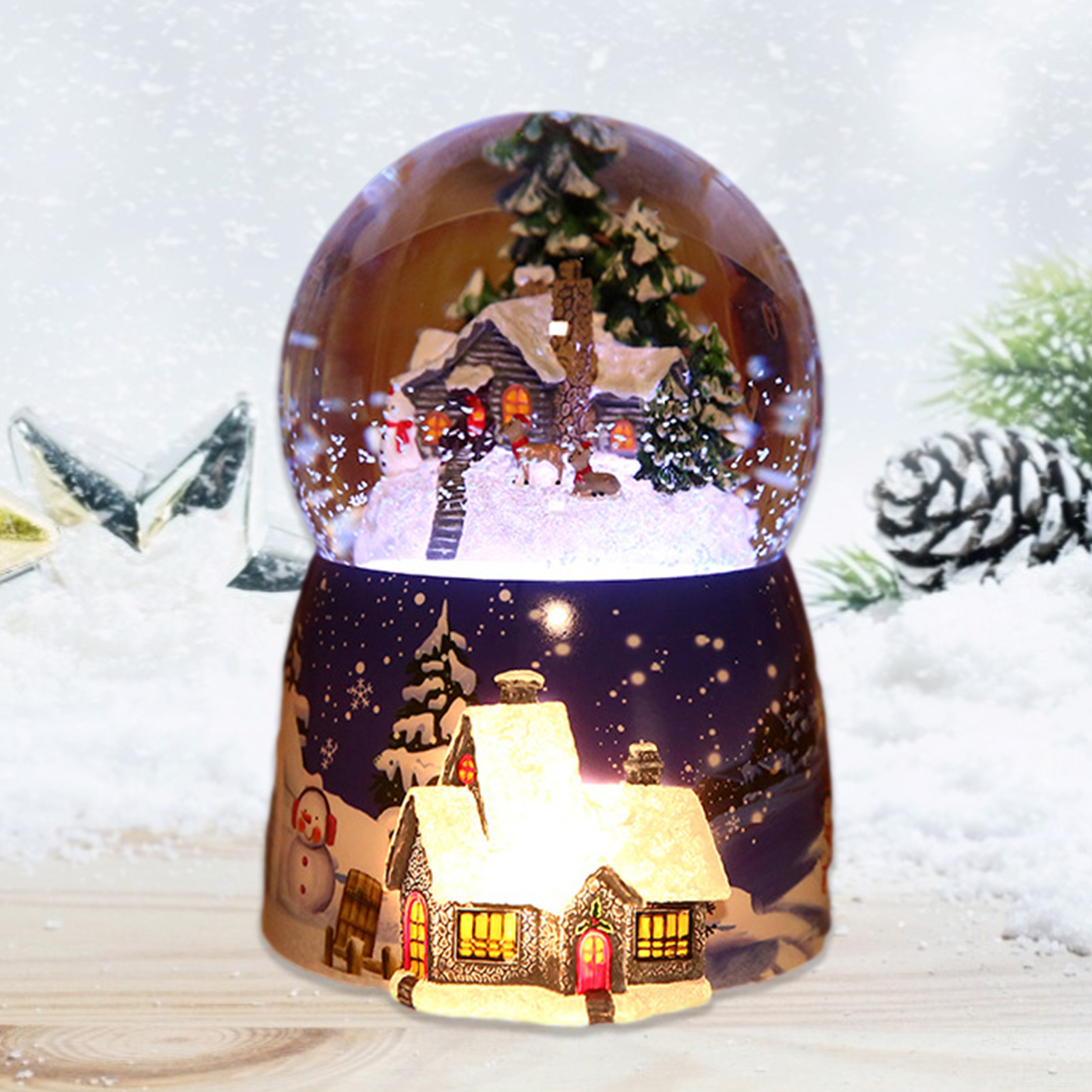 1 Pcs Resin Music Box Crystal  - Snow Globe Musical 评论和价格
