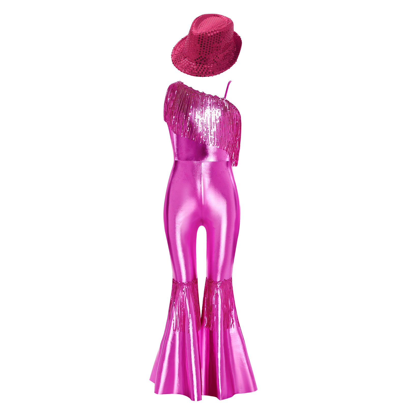 Girls Sparkly Sequins Jumpsuit - Elf Costume Christmas 评论和价格
