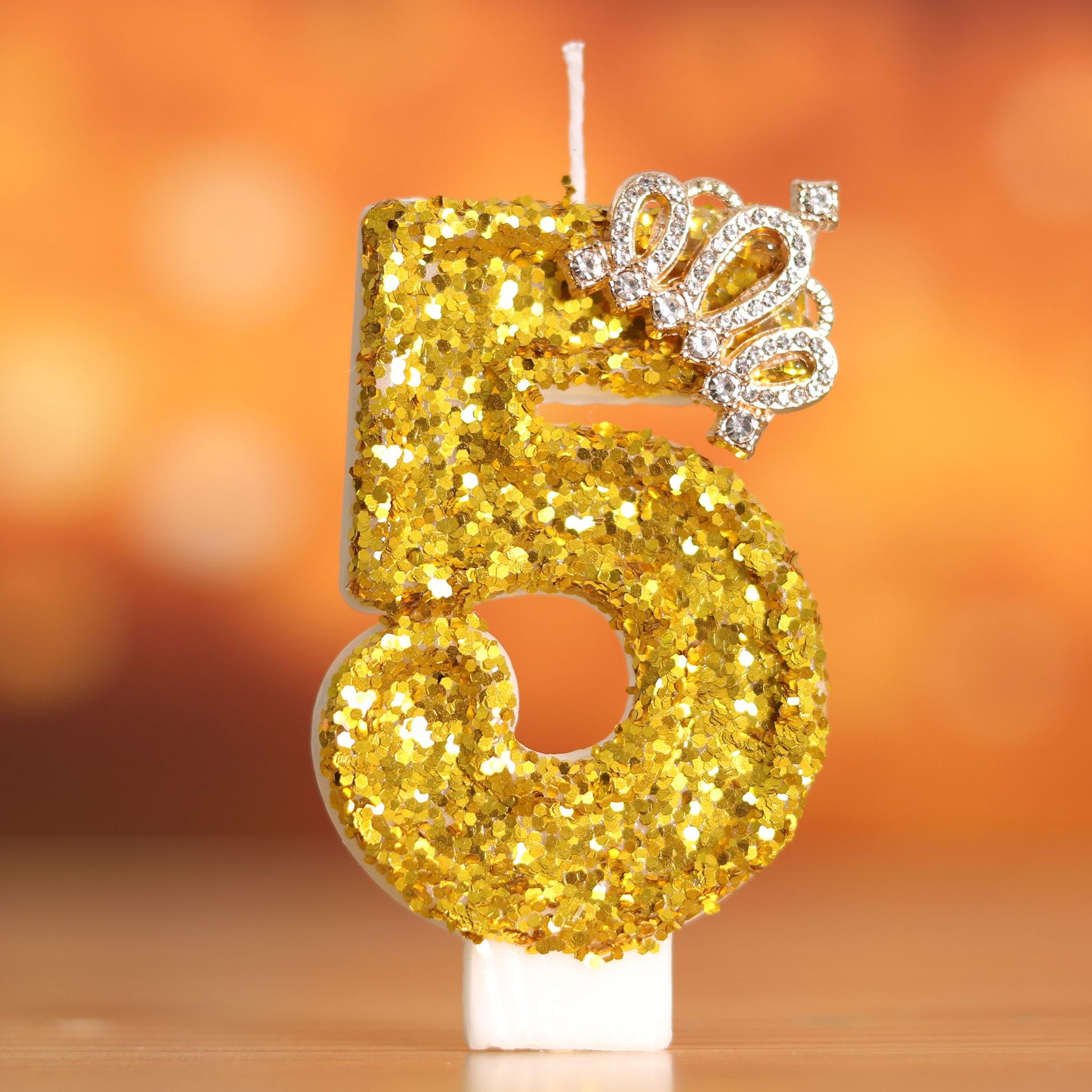 Digital Birthday Cake Gold Cro - Holiday Candle Set 评论和价格
