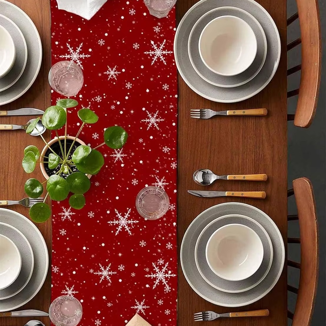 Red Table Runner Christmas Tre - Christmas Table Runner 评论和价格