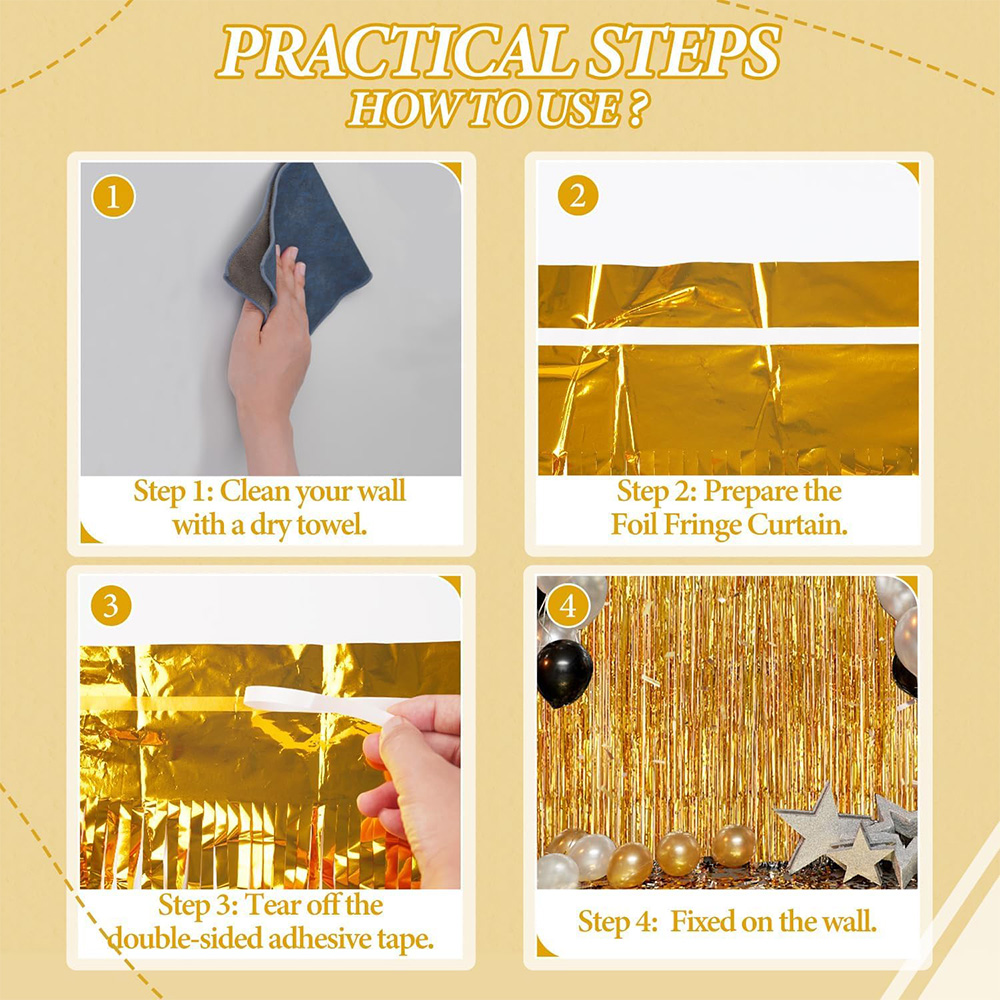 2Pack Gold Metallic Foil Tinse - Tinsel Garland Decoration 评论和价格