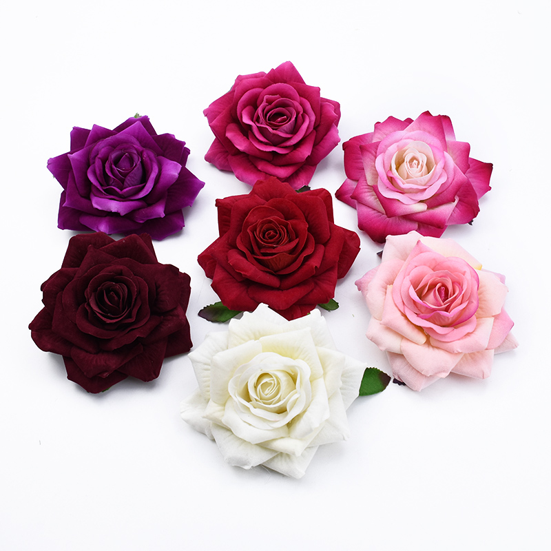 50PCS 10CM Big Roses Artificia - Christmas Wreath Fake 评论和价格