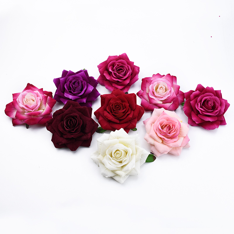 50PCS 10CM Big Roses Artificia - Christmas Wreath Fake 评论和价格