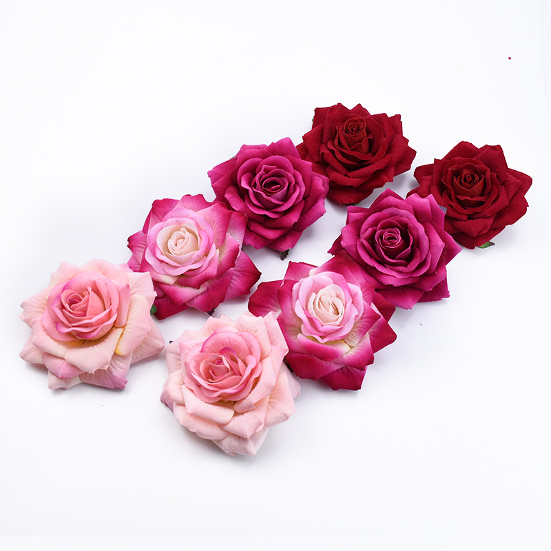50PCS 10CM Big Roses Artificia - Christmas Wreath Fake 评论和价格