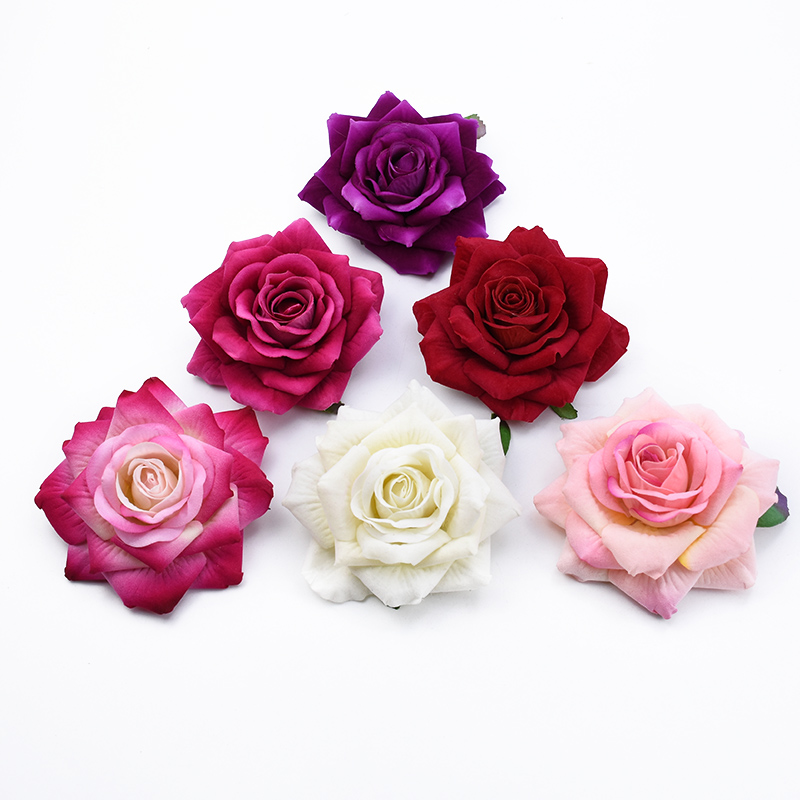 50PCS 10CM Big Roses Artificia - Christmas Wreath Fake 评论和价格
