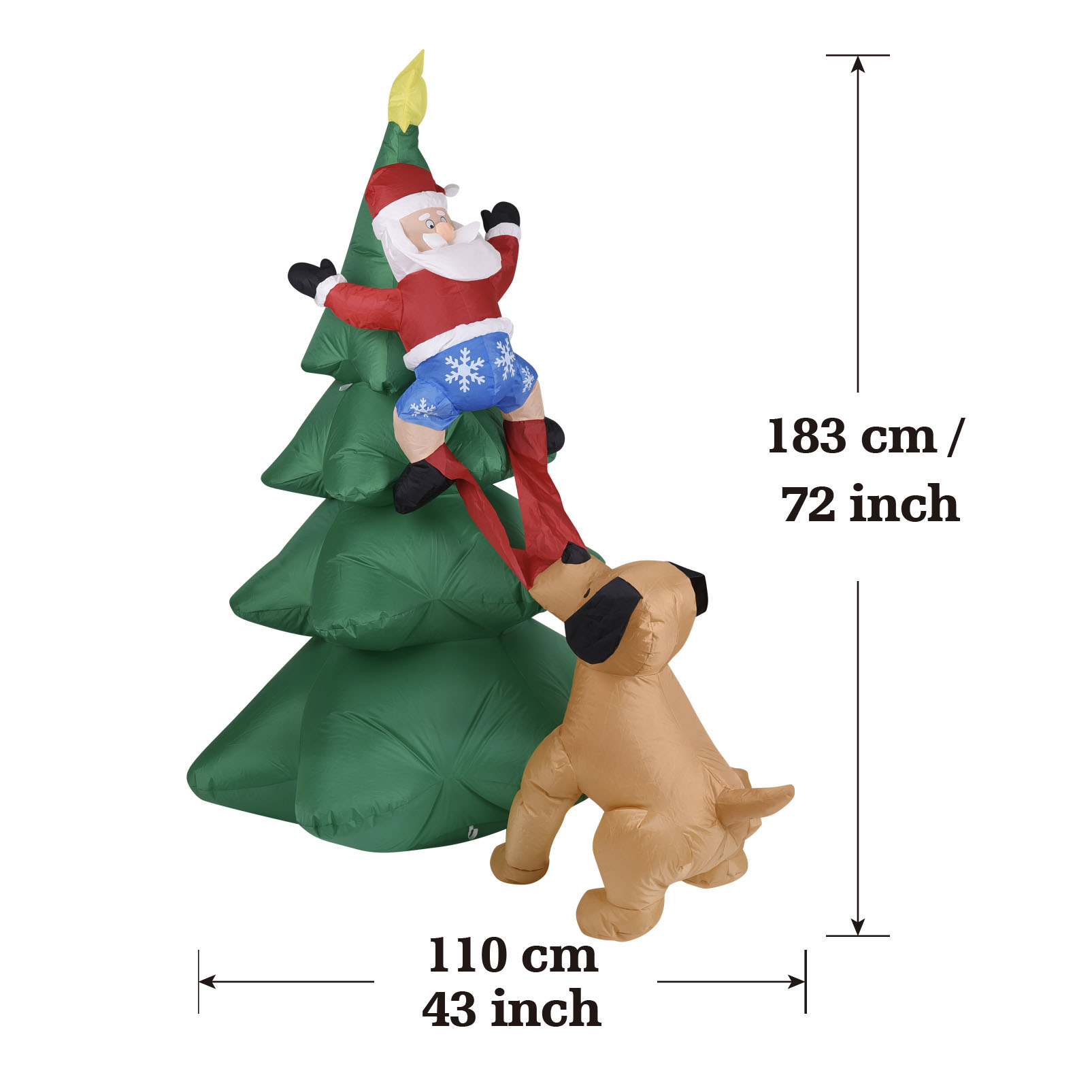 Christmas Inflatable Dog  w/Sa - Christmas Lights Outdoor 评论和价格