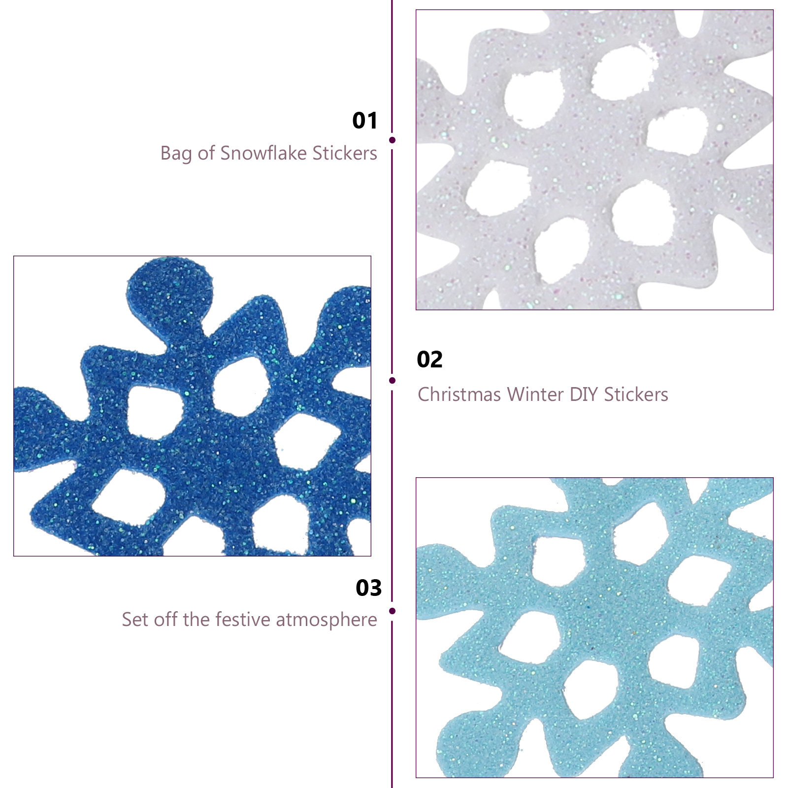 Snowflake Foam Stickers Glitte - Snowflake Window Decal 评论和价格