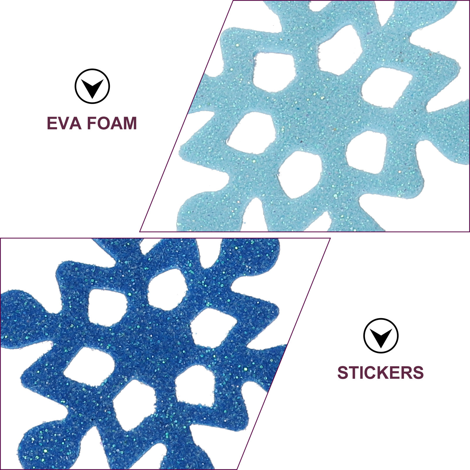Snowflake Foam Stickers Glitte - Snowflake Window Decal 评论和价格