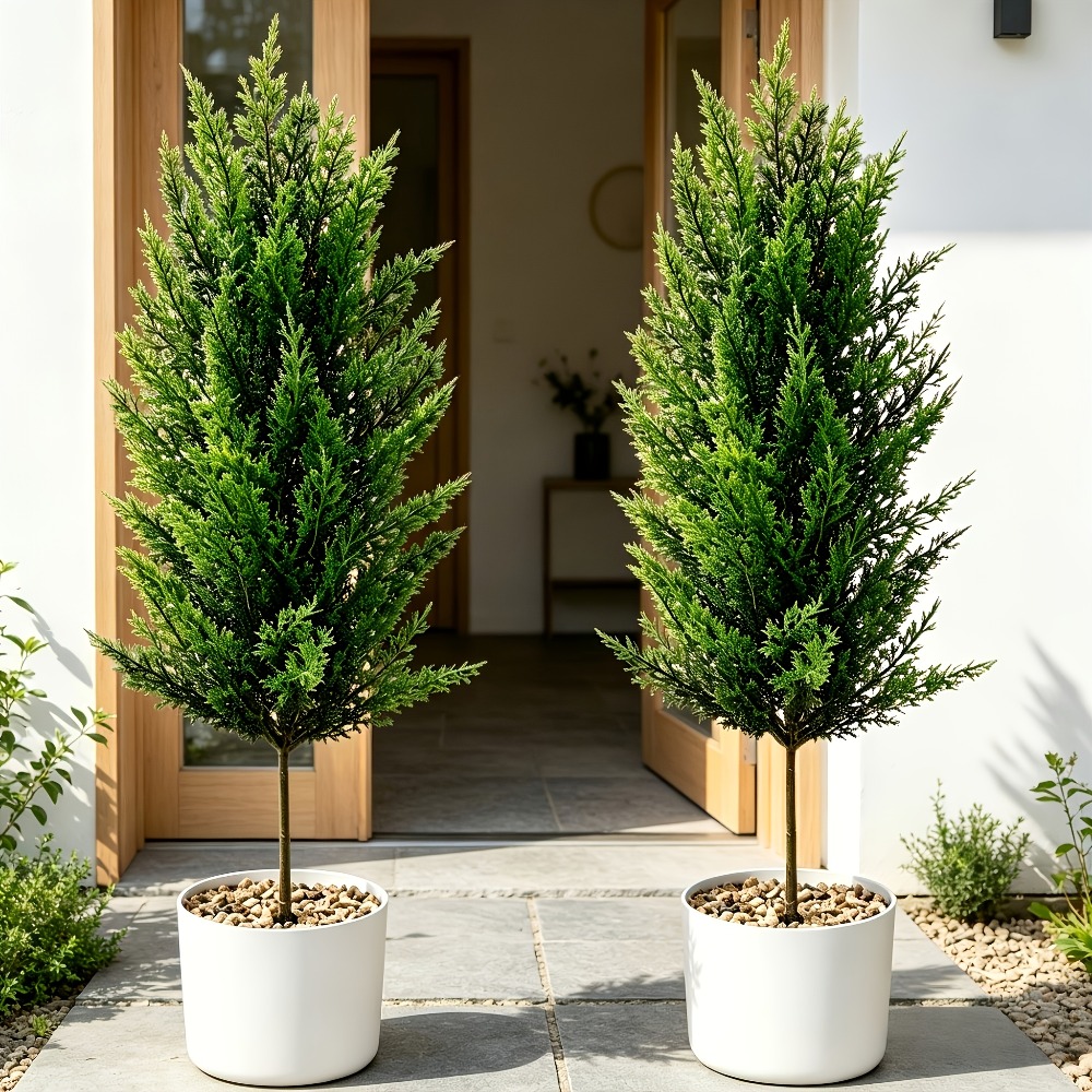 2PC Outdoor Artificial Pine Tr - Christmas Tree Artificial 评论和价格