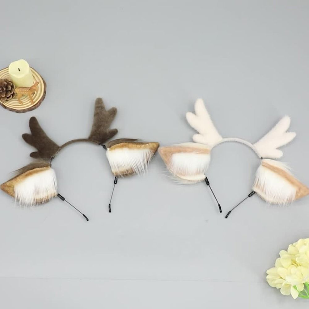 Deer Ears Reindeer Antler Head - Reindeer Antlers Headband 评论和价格