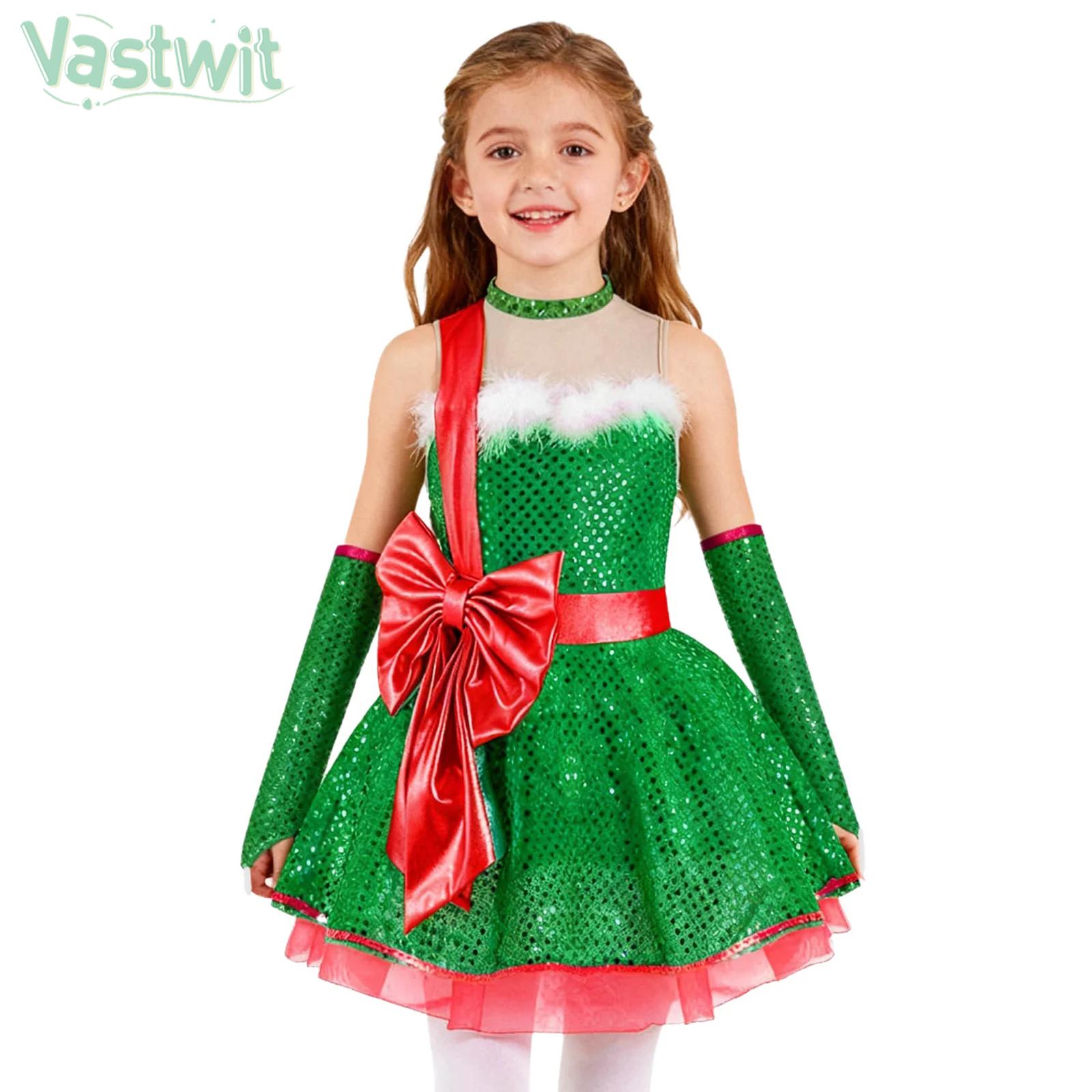 Teen Girls Christmas Sleeveles - Elf Costume Christmas 评论和价格