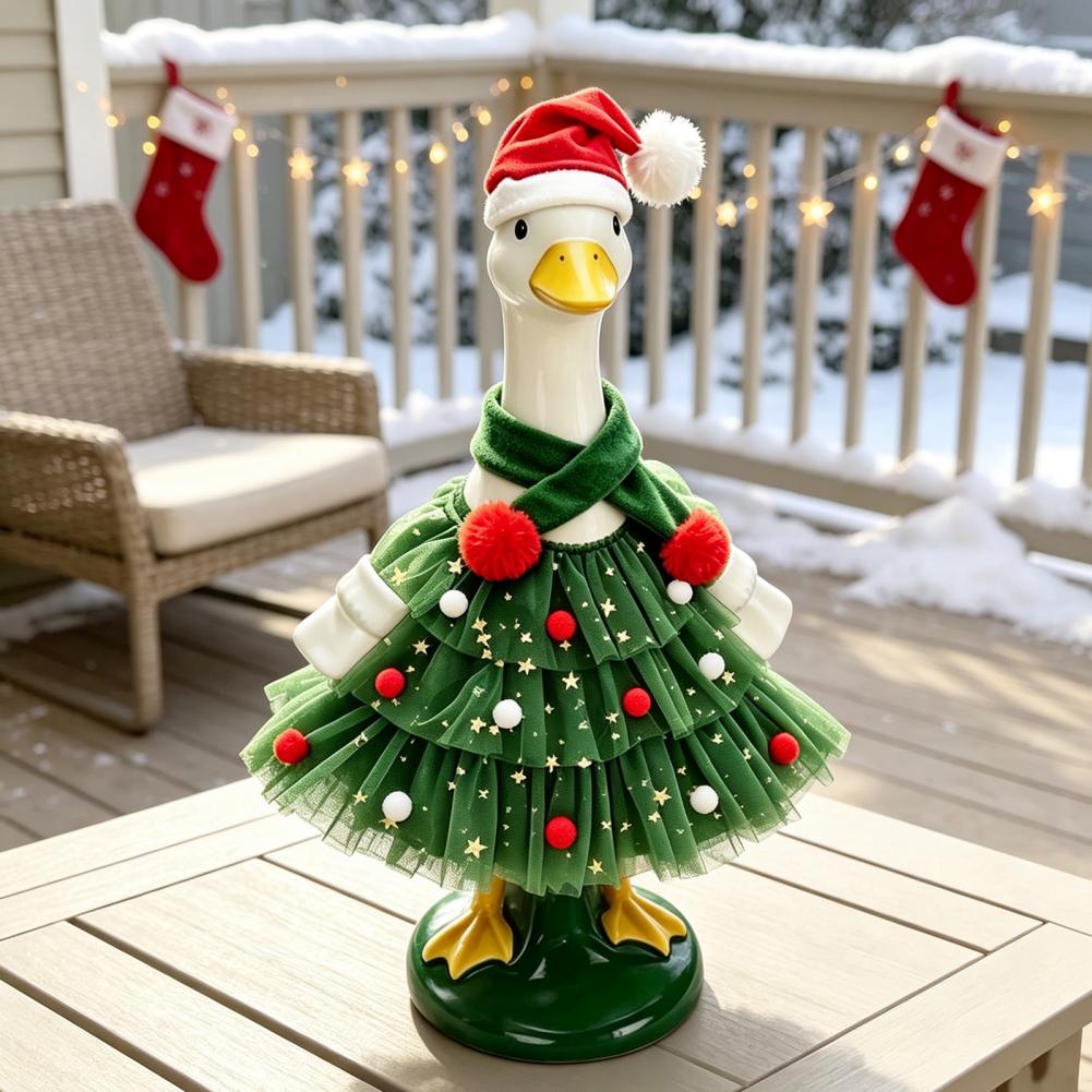 Christmas Porch Goose Outfit,  - Santa Hat Plush 评论和价格