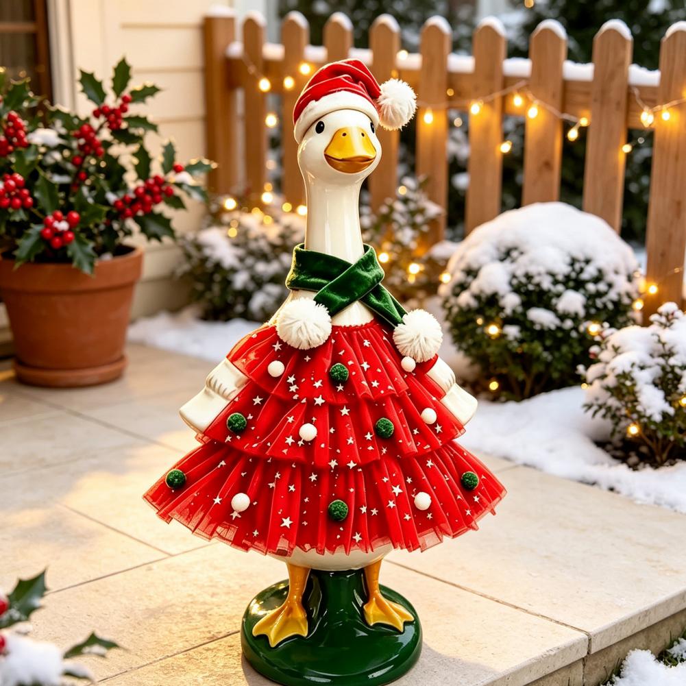 Christmas Porch Goose Outfit,  - Santa Hat Plush 评论和价格