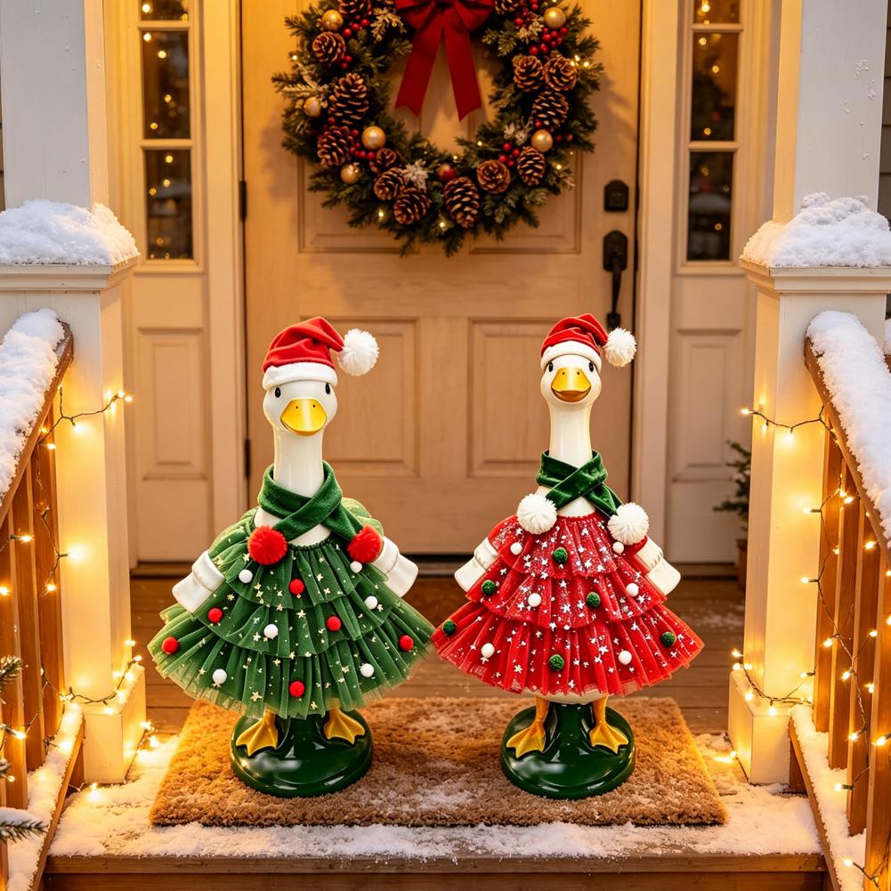 Christmas Porch Goose Outfit,  - Santa Hat Plush 评论和价格