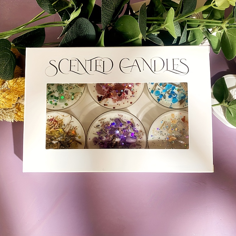 Set of 6 Scented Candles Fragr - Holiday Candle Set 评论和价格