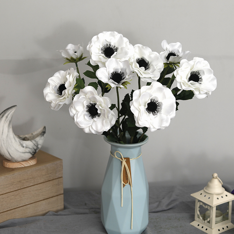 New 3 Heads Anemone Fake Flowe - Christmas Wreath Fake 评论和价格