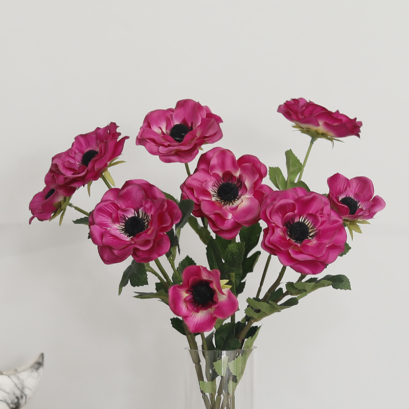 New 3 Heads Anemone Fake Flowe - Christmas Wreath Fake 评论和价格