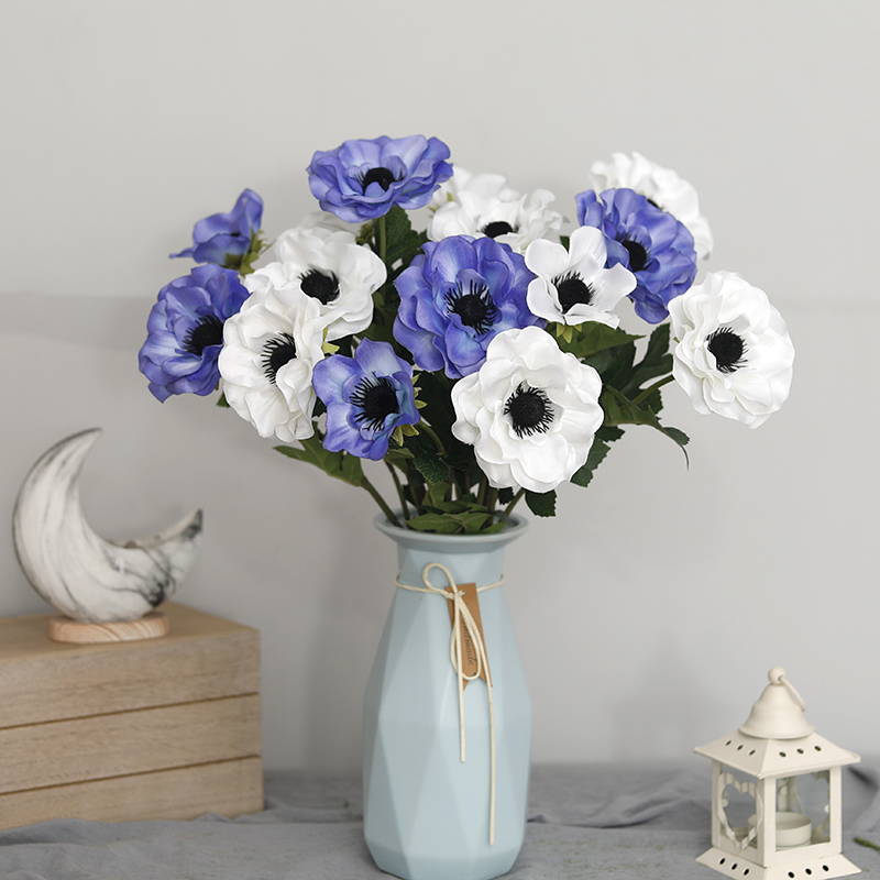 New 3 Heads Anemone Fake Flowe - Christmas Wreath Fake 评论和价格