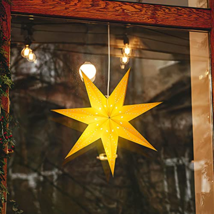 Paper Star Lantern Lamp Shade  - Star Tree Topper 评论和价格