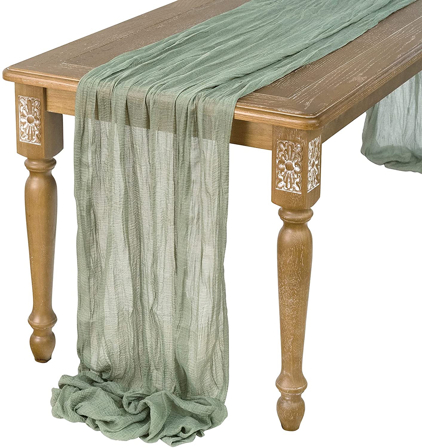 Semi-Sheer Gauze Wedding Party - Christmas Table Runner 评论和价格