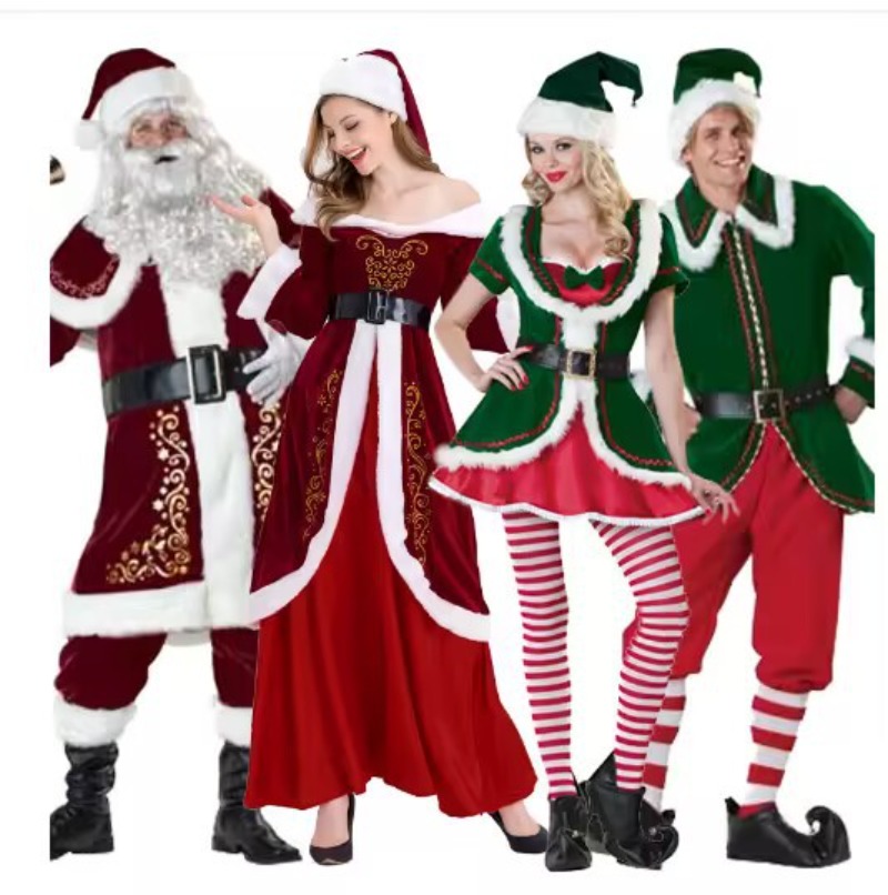 Santa Claus Costume Women Men  - Elf Costume Christmas 评论和价格