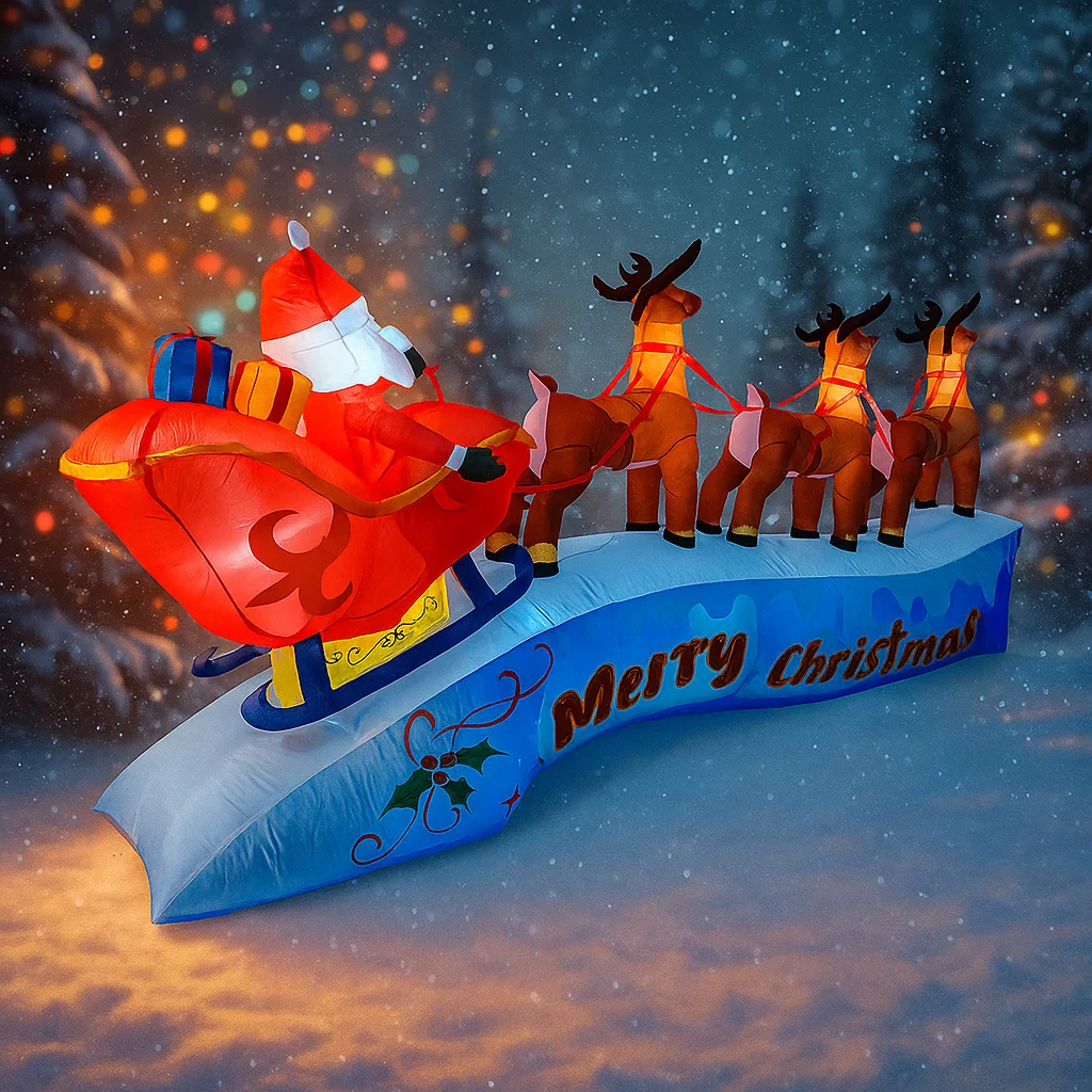 11.8FT Santa Claus Reindeer Sl - Christmas Lights Outdoor 评论和价格