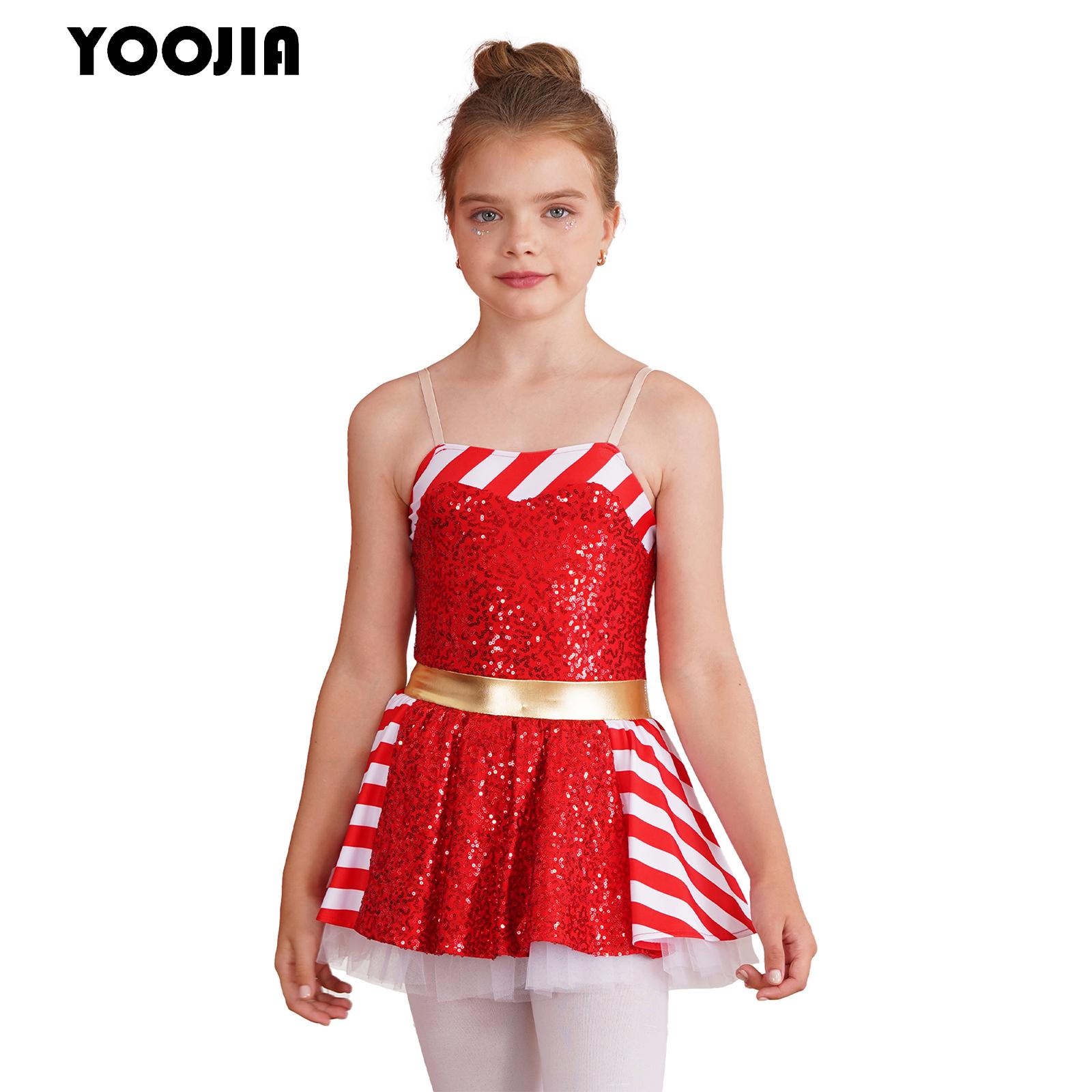 Kid Girls Sequins Christmas Da - Elf Costume Christmas 评论和价格