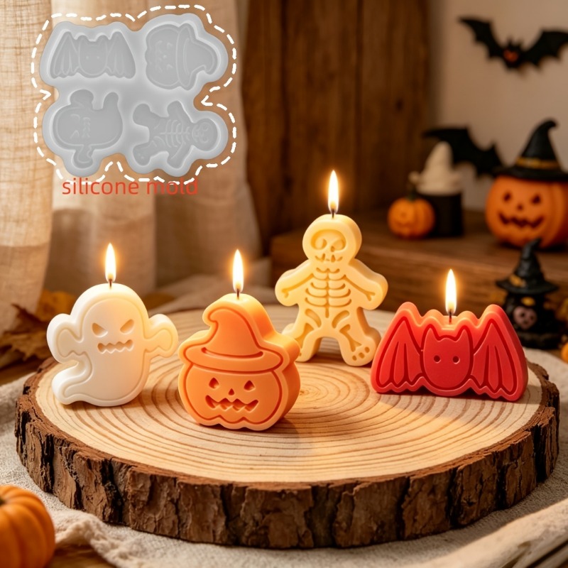 4-cavity silicone resin mold s - Holiday Candle Set 评论和价格