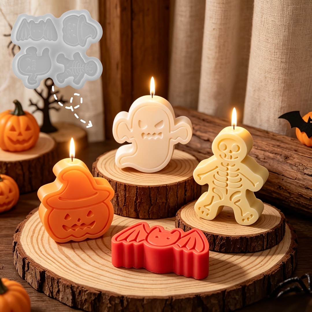 4-cavity silicone resin mold s - Holiday Candle Set 评论和价格