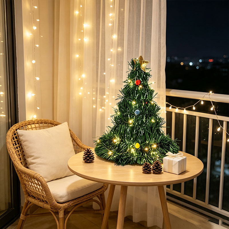 Foldable Green Tinsel Mini Chr - Star Tree Topper 评论和价格