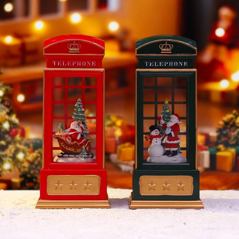 Christmas Phone Booth Night Li - Snow Globe Musical 评论和价格