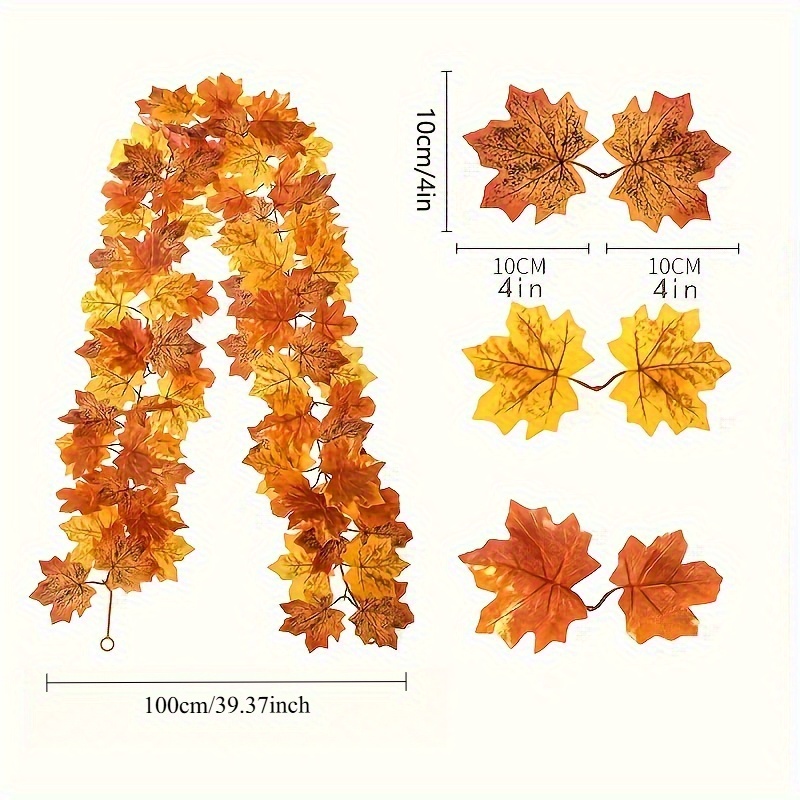 100CM Autumn Artificial Maple  - Christmas Wreath Fake 评论和价格