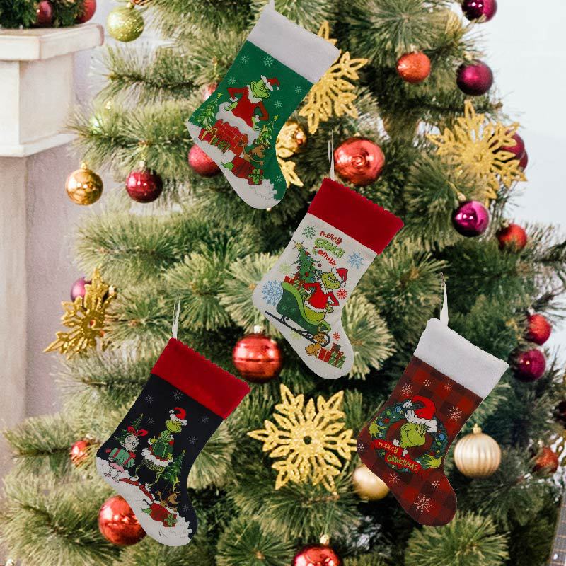 Christmas Stocking Grinch Sock - Christmas Stocking Hanging 评论和价格