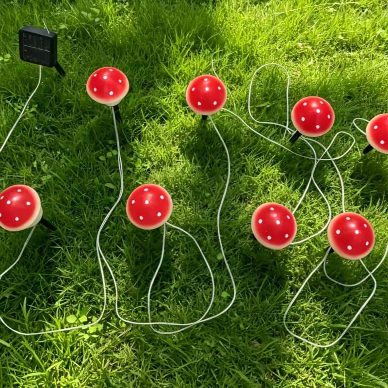 Solar Mushroom String Lights W - Christmas Lights Outdoor 评论和价格