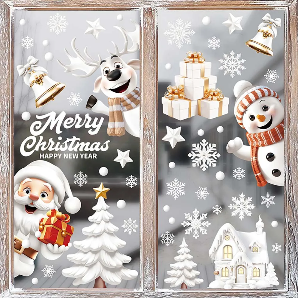 9pcs/set Christmas Window Stic - Snowflake Window Decal 评论和价格