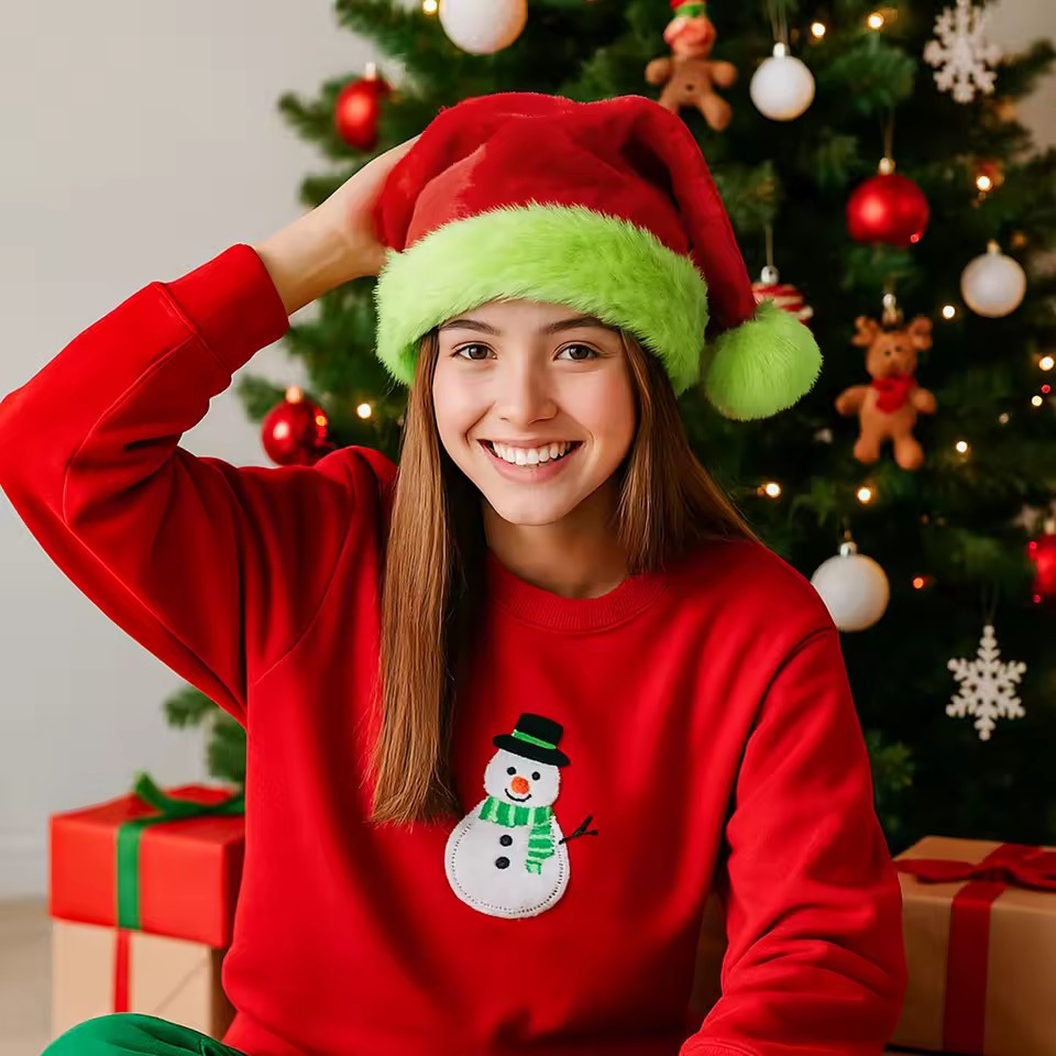 1 PCS/10 PCS Christmas Santa H - Santa Hat Plush 评论和价格